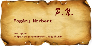 Pogány Norbert névjegykártya